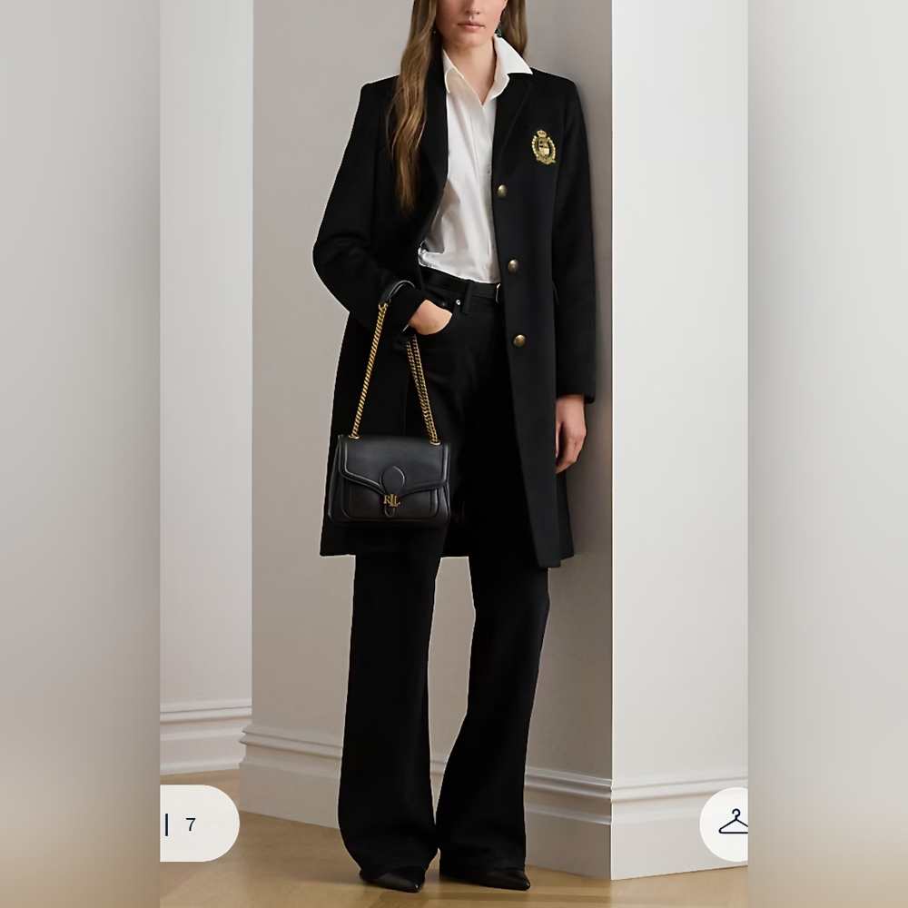 NWT - Lauren Ralph Lauren Women's Wool Blended Logo Patch Coat - US 8/M - Picture 2 of 16